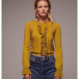 Zara ruffled knit sweater Small NWT